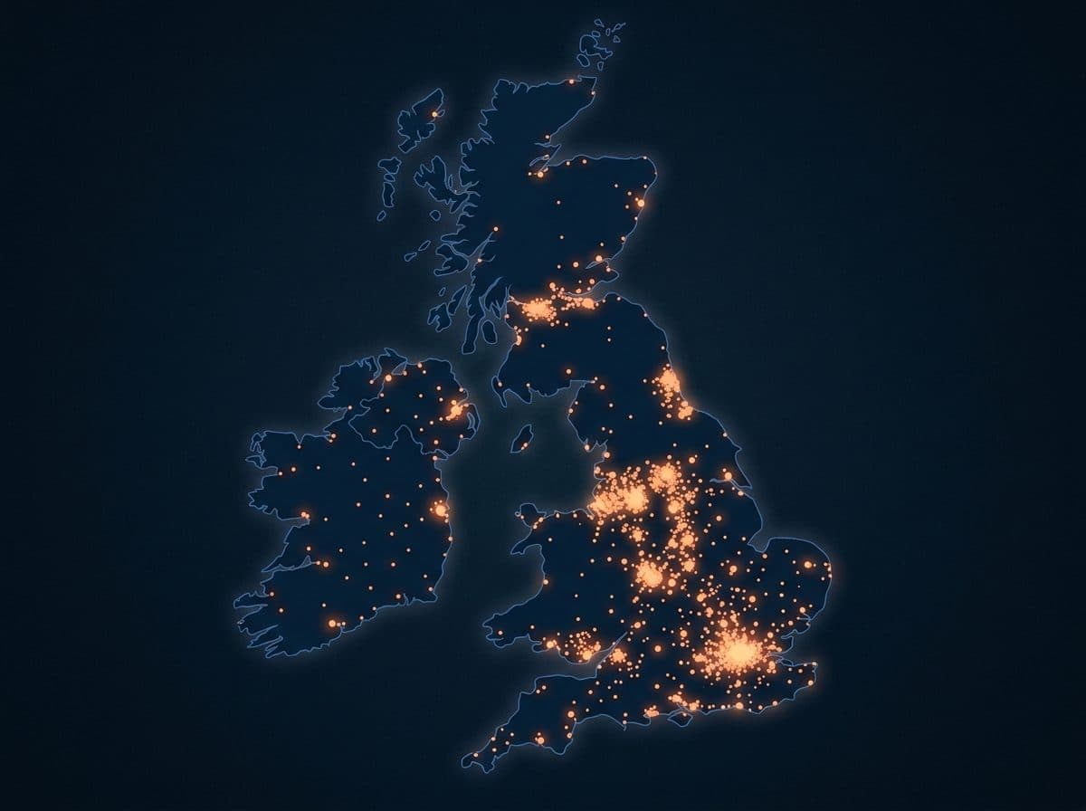 UK map showing SME density